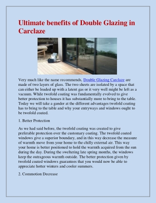 Get The Best Double Glazing in Carclaze.