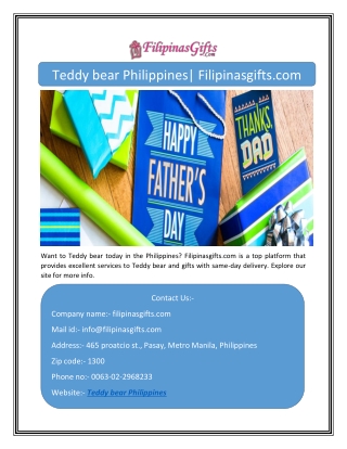 Teddy bear Philippines| Filipinasgifts.com