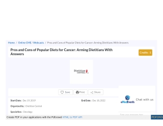 Pros and Cons of Popular Diets for Cancer Arming Dietitians With Answers