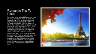 Romantic Trip To Paris