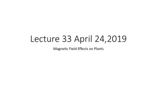 Lecture 33 April 24,2019
