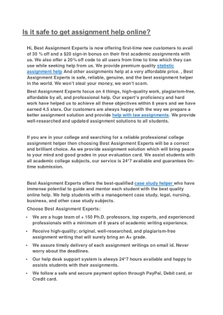 Is it safe to get assignment help online