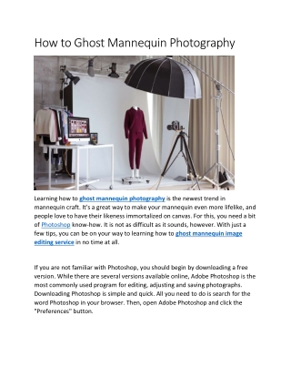 How to Ghost Mannequin Photography