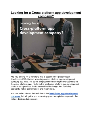 Looking for a Cross-platform app development company
