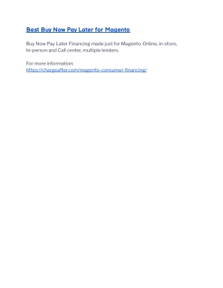 Best Buy Now Pay Later for Magento