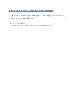 Best Buy Now Pay Later for BigCommerce