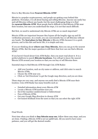 How to Buy Bitcoins from Nearest Bitcoin ATM