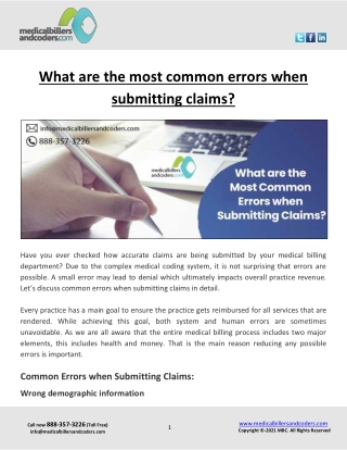 What are the most common errors when submitting claims?