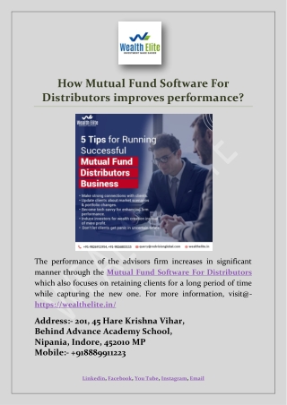 How Mutual Fund Software For Distributors improves performance