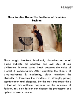 Black Surplice Dress; The Backbone of Feminine Fashion