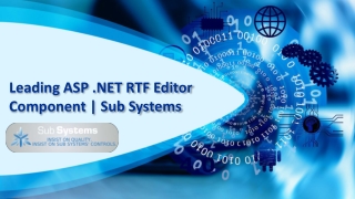 Leading ASP .NET RTF Editor Component | Sub Systems