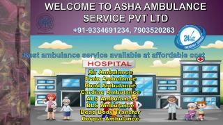 Get highly specialized Train Ambulance Service at low cost |ASHA