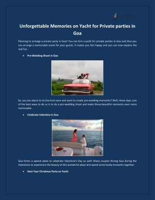Enjoy Every Moments  on Yacht for Private Parties in Goa
