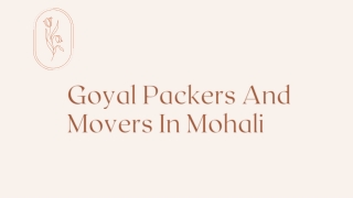 Are You Looking For Packers And Movers In Mohali