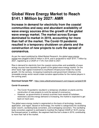 Wave Energy Market
