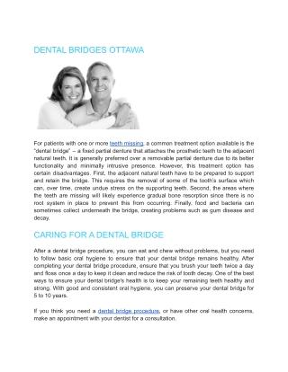 DENTAL BRIDGES OTTAWA