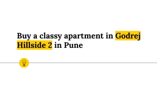 Buy a classy apartment in Godrej Hillside 2 in Pune