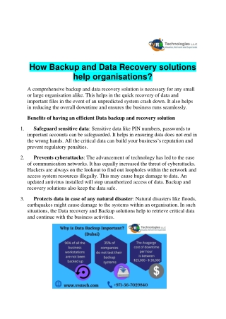 Secure your Data with Data Backup Installation Dubai