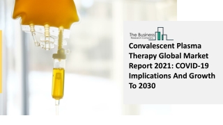 Convalescent Plasma Therapy Market Industry Outlook, Opportunities in Market