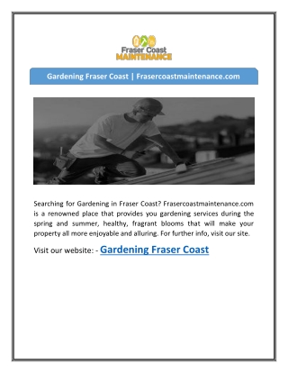 Gardening Fraser Coast | Frasercoastmaintenance.com