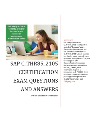 SAP C_THR85_2105 Certification Exam Questions and Answers PDF