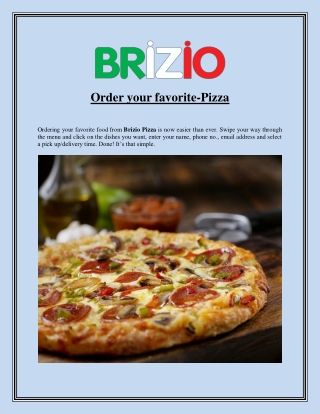 Order your favorite-Pizza