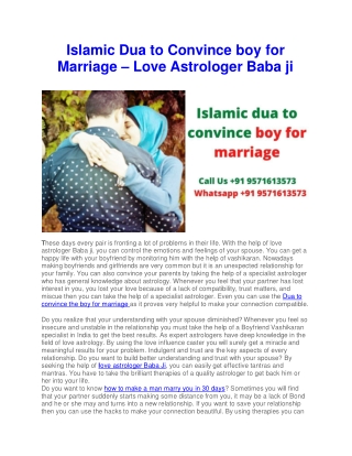 Islamic Dua to Convince boy for Marriage – Love Astrologer Baba ji