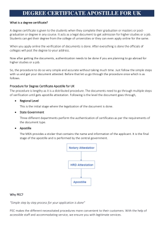 DEGREE CERTIFICATE APOSTILLE FOR UK