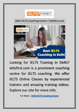 Delhi IELTS Coaching Centre | Ieltsfirst.com