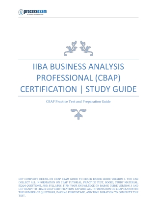 IIBA Business Analysis Professional (CBAP) Certification | Study Guide