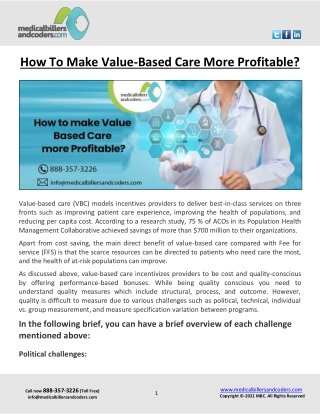 How To Make Value-Based Care More Profitable?