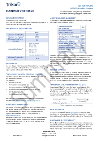 BUSINESS IP VOICE BASIC