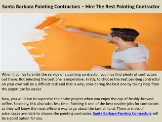 Santa Barbara Painting Contractors – Hire The Best Painting Contractor