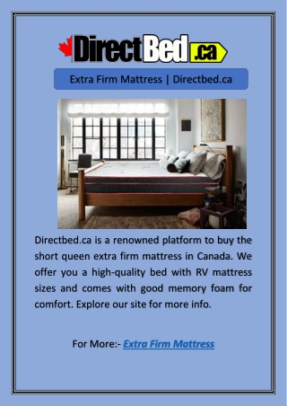 Extra Firm Mattress | Directbed.ca