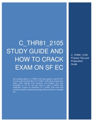 C_THR81_2105 Study Guide and How to Crack Exam on SAP SF EC