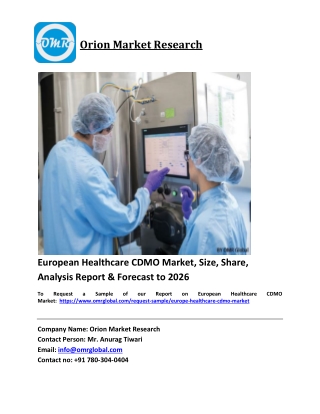 European Healthcare CDMO Market Trends, Size, Competitive Analysis and Forecast