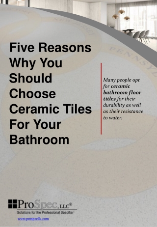 Five Reasons Why You Should Choose Ceramic Tiles For Your Bathroom