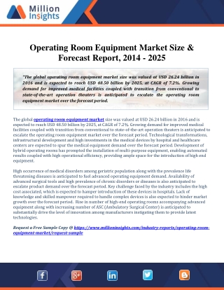 Operating Room Equipment Market Size & Forecast Report, 2014 - 2025