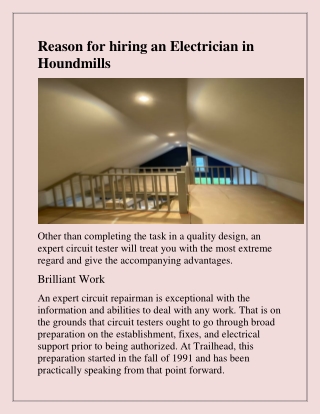 Searching for Electrician in Houndmills