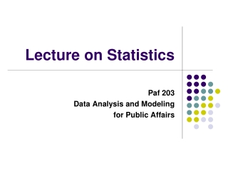 Lecture on Statistics