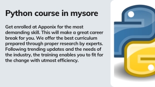 Python course in mysore