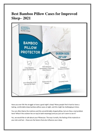 Best Bamboo Pillow Cases for Improved Sleep– 2021