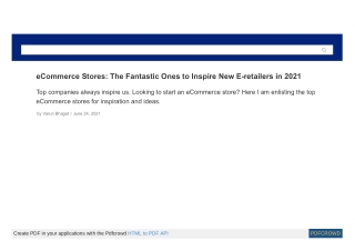 eCommerce Stores: The Fantastic Ones to Inspire New E-retailers in 2021