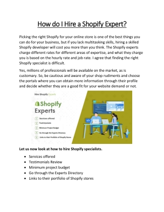 How do I hire a Shopify expert