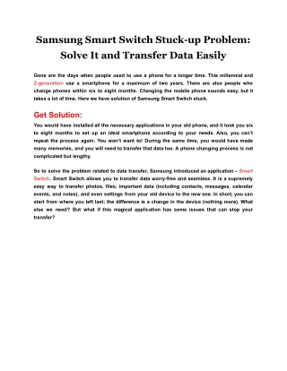Samsung Smart Switch Stuck-up Problem_ Solve It and Transfer Data Easily