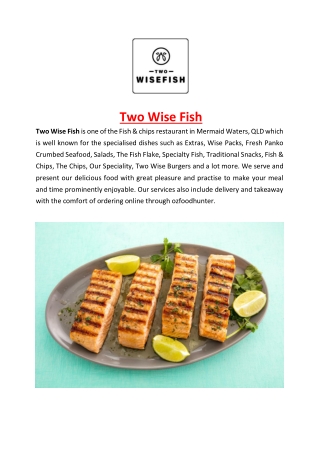 5% Off - Two Wise Fish Menu Mermaid Waters, QLD