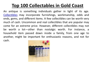 Top 100 Collectables in Gold Coast