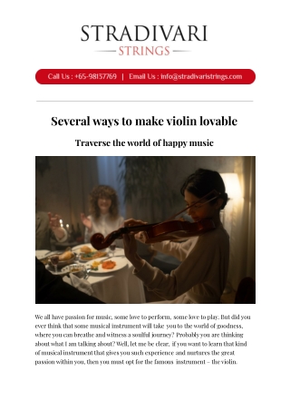 Several ways to make violin lovable-Traverse the world of happy music