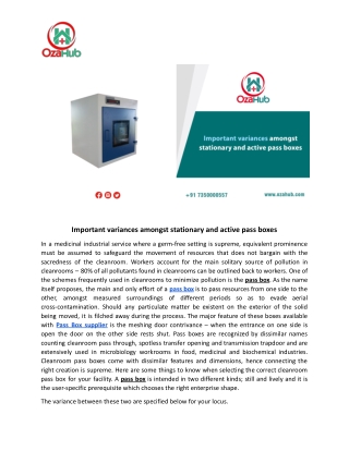 Important variances amongst stationary and active pass boxes.docx