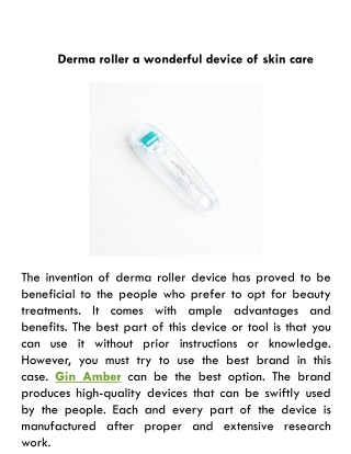 Derma roller a wonderful device of skin care